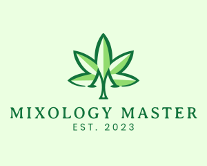 Medical Marijuana Letter M  logo design