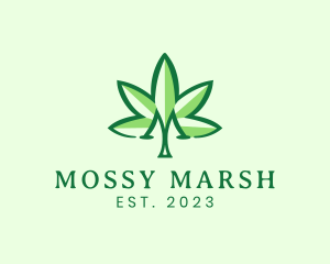 Medical Marijuana Letter M  logo design