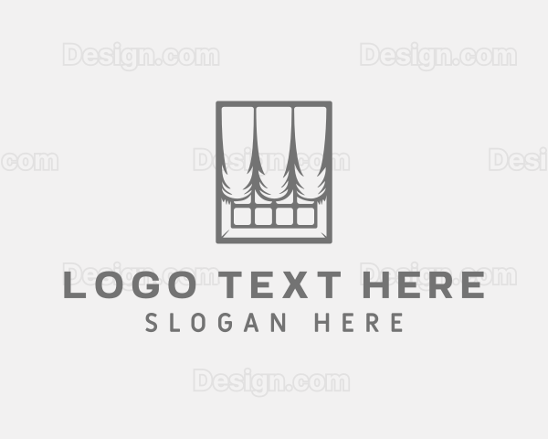 Curtains Interior Design Logo