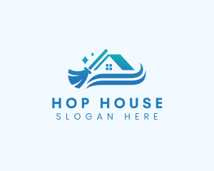 House Cleaning Broom logo design