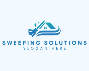 House Cleaning Broom logo design