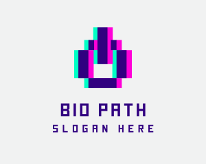 Pixel Power Glitch logo design