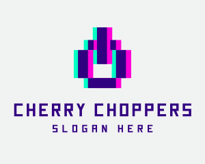 Pixel Power Glitch logo design