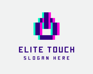 Pixel Power Glitch logo design