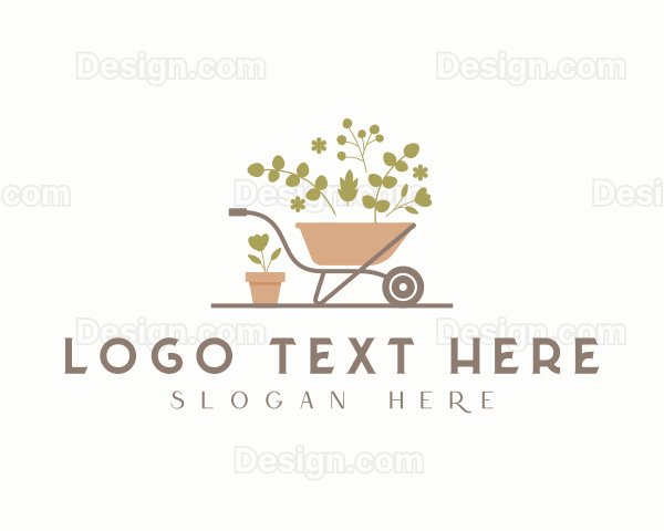 Floral Gardening Wheelbarrow Logo