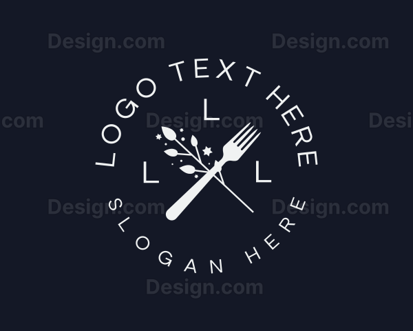 Flower Cutlery Diner Logo