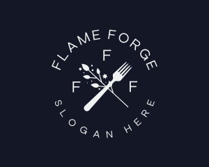 Flower Cutlery Diner Logo