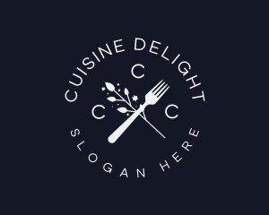 Flower Cutlery Diner logo design