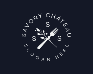 Flower Cutlery Diner logo design