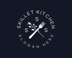 Flower Cutlery Diner logo design