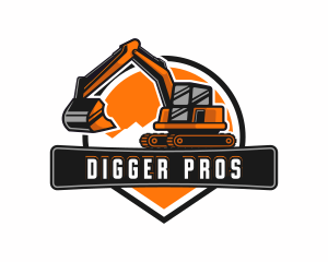 Excavator Construction Quarry logo design