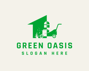 Home Garden Lawn Mower logo design