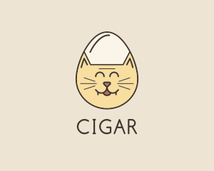 Cat Egg Head logo design