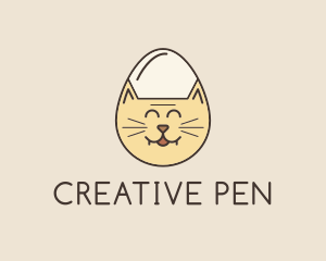 Cat Egg Head logo design