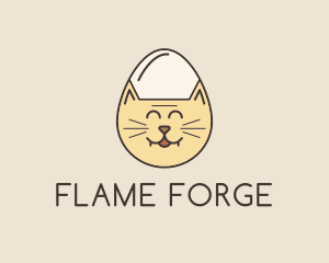 Cat Egg Head logo design