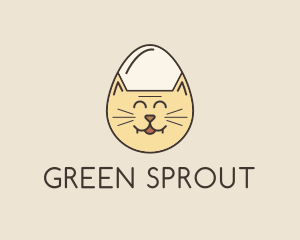 Cat Egg Head logo design