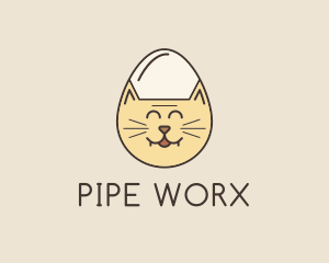 Cat Egg Head logo design