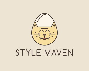 Cat Egg Head logo design