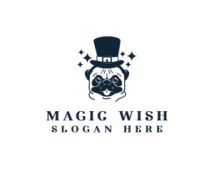 Magic Pug Hat logo design