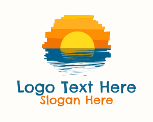 Beach Sunset Painting  Logo