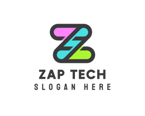 Colorful Tech Letter Z logo design