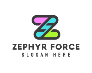 Colorful Tech Letter Z logo design