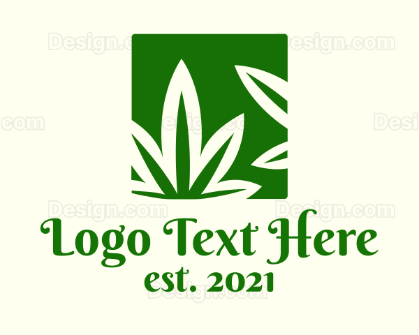 Green Cannabis Herb Logo