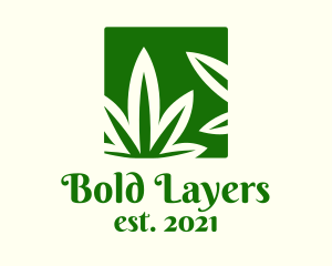 Green Cannabis Herb logo design