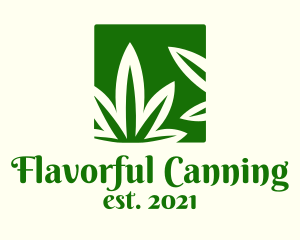 Green Cannabis Herb logo design