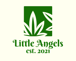 Green Cannabis Herb logo design