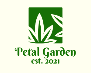 Green Cannabis Herb logo design