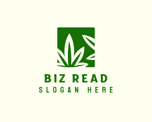 Green Cannabis Herb logo design