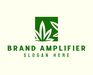 Green Cannabis Herb logo design