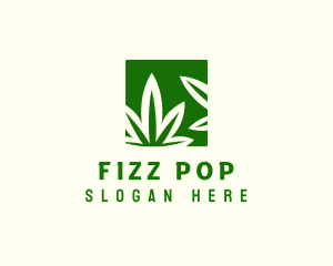 Green Cannabis Herb logo design