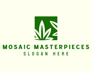 Green Cannabis Herb logo design