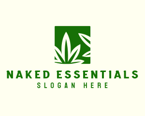 Green Cannabis Herb logo design