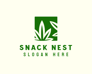 Green Cannabis Herb logo design