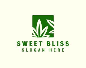 Green Cannabis Herb logo design