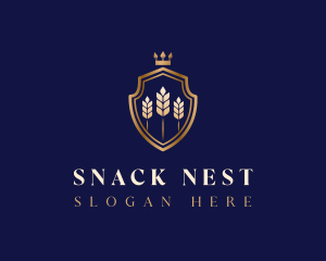 Luxury Wheat Crown logo design