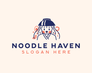 Pad Thai Noodle Lady logo design