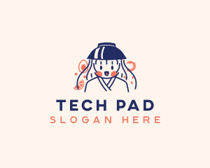 Pad Thai Noodle Lady logo design