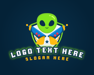 Alien Laser Gun Gaming Logo