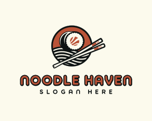 Sushi Chopsticks Dining logo design