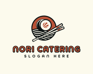 Sushi Chopsticks Dining logo design