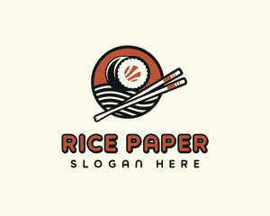 Sushi Chopsticks Dining logo design