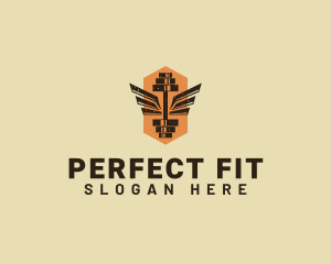 Barbell Wing Fitness logo design