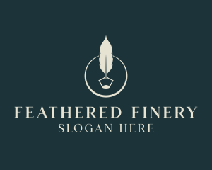 Writing Feather Pen logo design