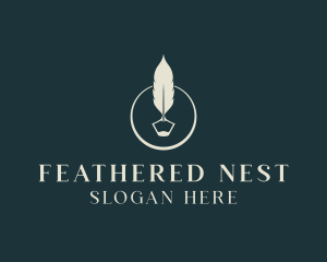 Writing Feather Pen logo design