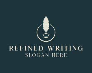 Writing Feather Pen logo design