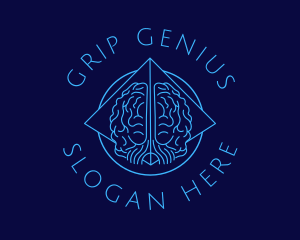 Blue Mental Brain logo design